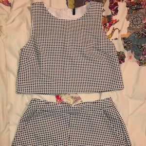 Crop top and shorts matching set